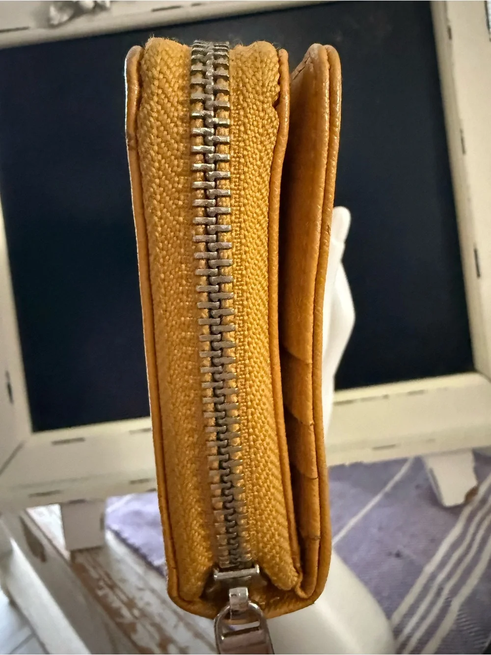 Furla Mustard Yellow Leather long Zip Wallet